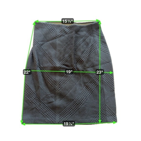 Tory Burch Quilted Chevron Pattern Pencil Skirt M/M Navy Blue Textured Knit - Picture 4 of 7